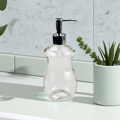 Bathroom Colored Glass Soap Dispenser Bottles 18OZ Eco Friendly