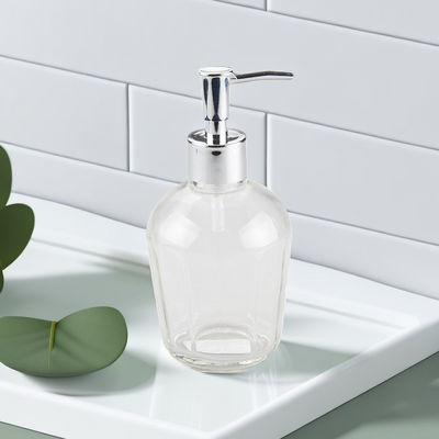 OEM 13oz Glass Soap Dispenser Bottles With Plastic Pump Versatile