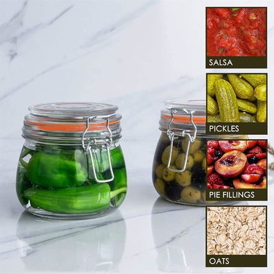 Modern Empty Glass Jars Transparent Leakproof Glass Lid Canisters