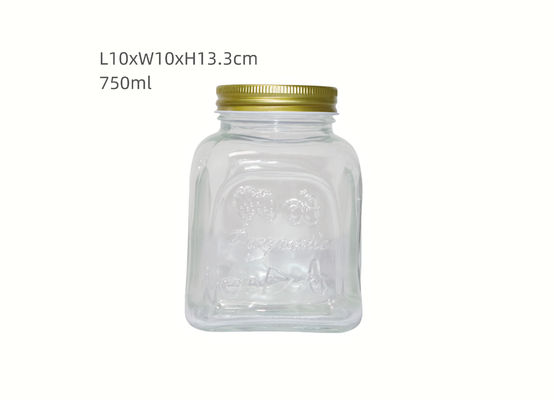 750ml Silk Screen Decal Glass Jars With Hot Stamping Custom Logo Design Available