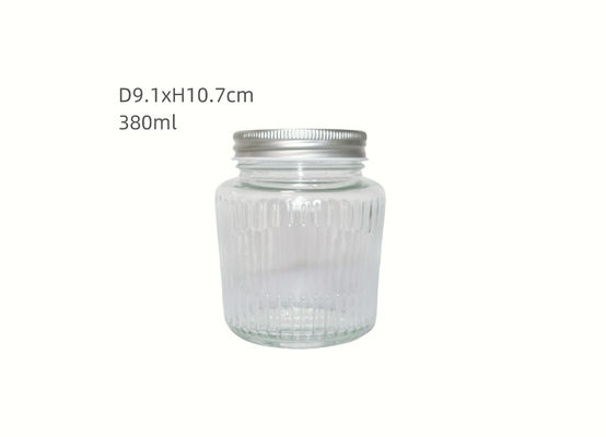 380ml Machine Made Glass Jars Food Storage With Personalized Label Design Free Sample Available