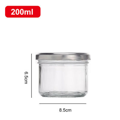 200ML Twist Caps with Plastisol Liner Customized Clear Glass Jars Logo Design and Sample Support