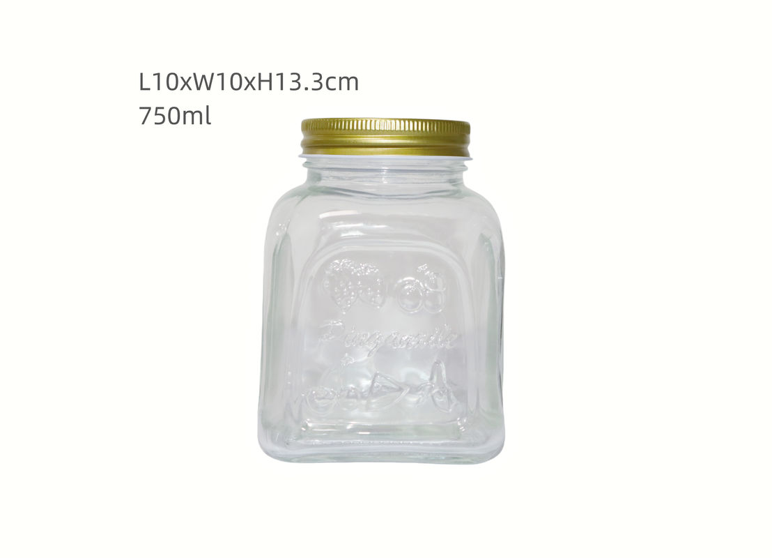 750ml Silk Screen Decal Glass Jars With Hot Stamping Custom Logo Design Available