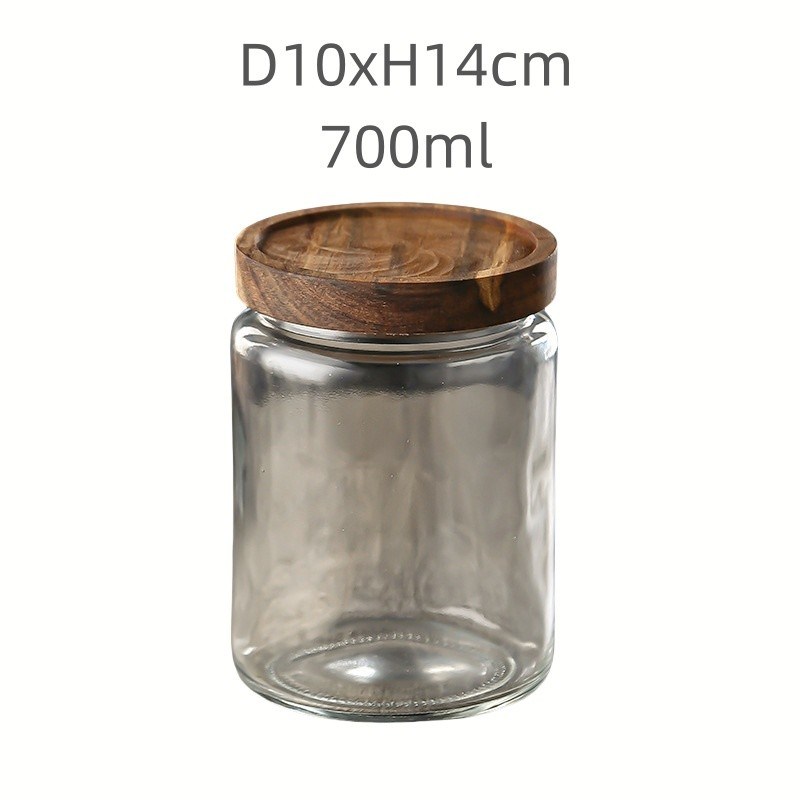 700ml Modern Clear Glass Jars with Free Design Assistance Silk Screen Logo Carton Packing