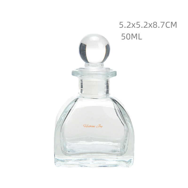 Airtight Clear Glass Aroma Diffuser Bottle For Reed Diffuser Square Customized