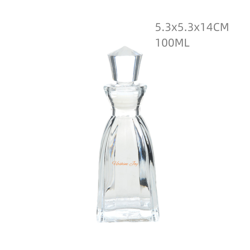 100ML Glass Diffuser Bottles Refillable Glass Perfume Vials With Plastic Stopper